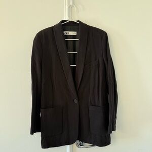 Zara Black Single-Button Blazer